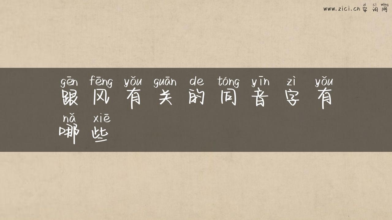 跟风有关的同音字有哪些