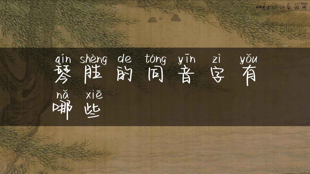琴胜的同音字有哪些