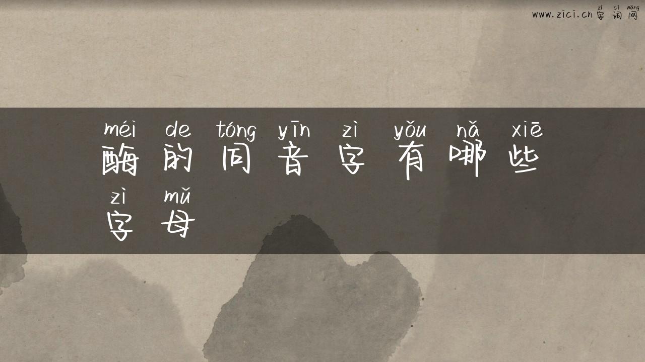 酶的同音字有哪些字母