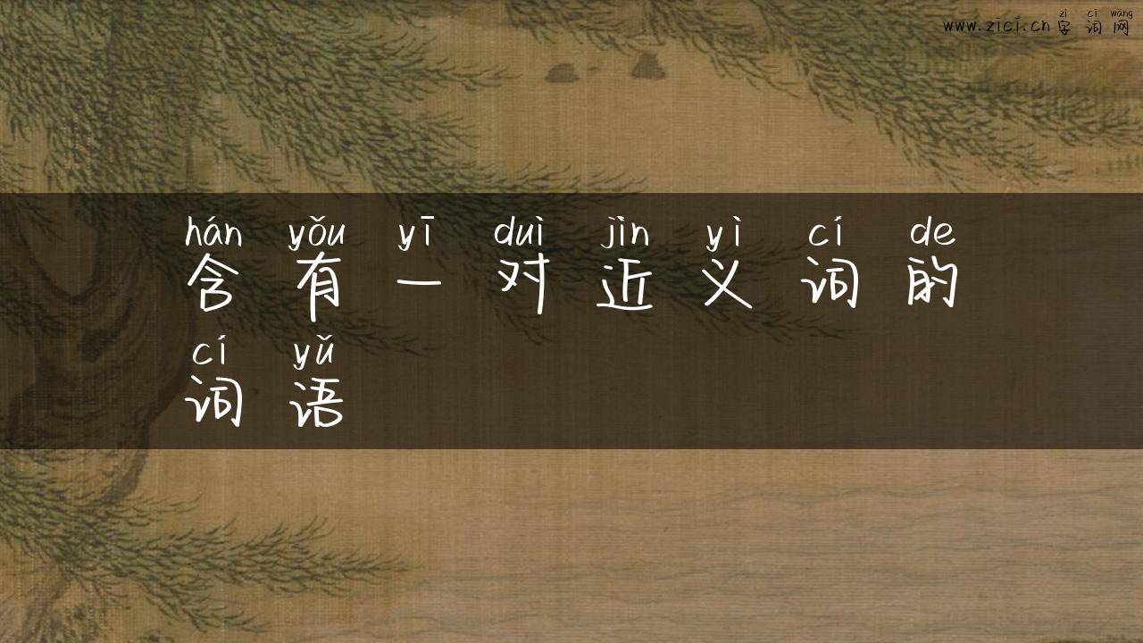含有一对近义词的词语