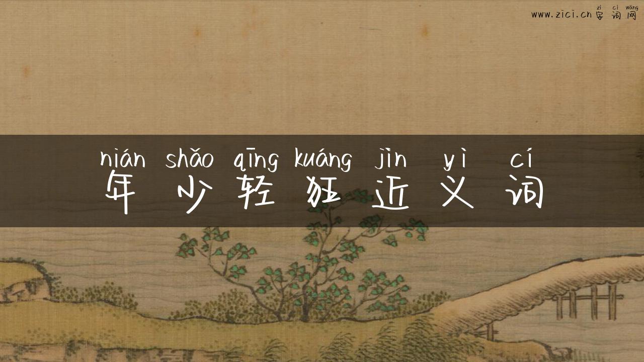 年少轻狂近义词