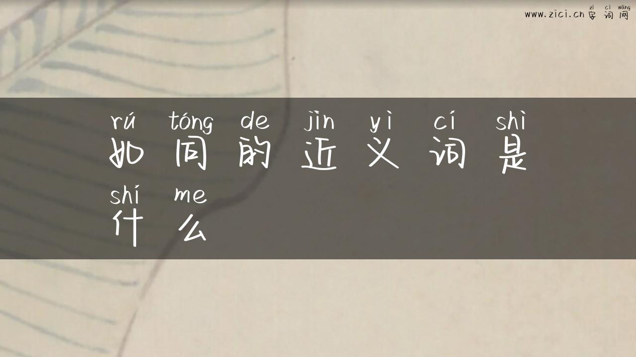 如同的近义词是什么