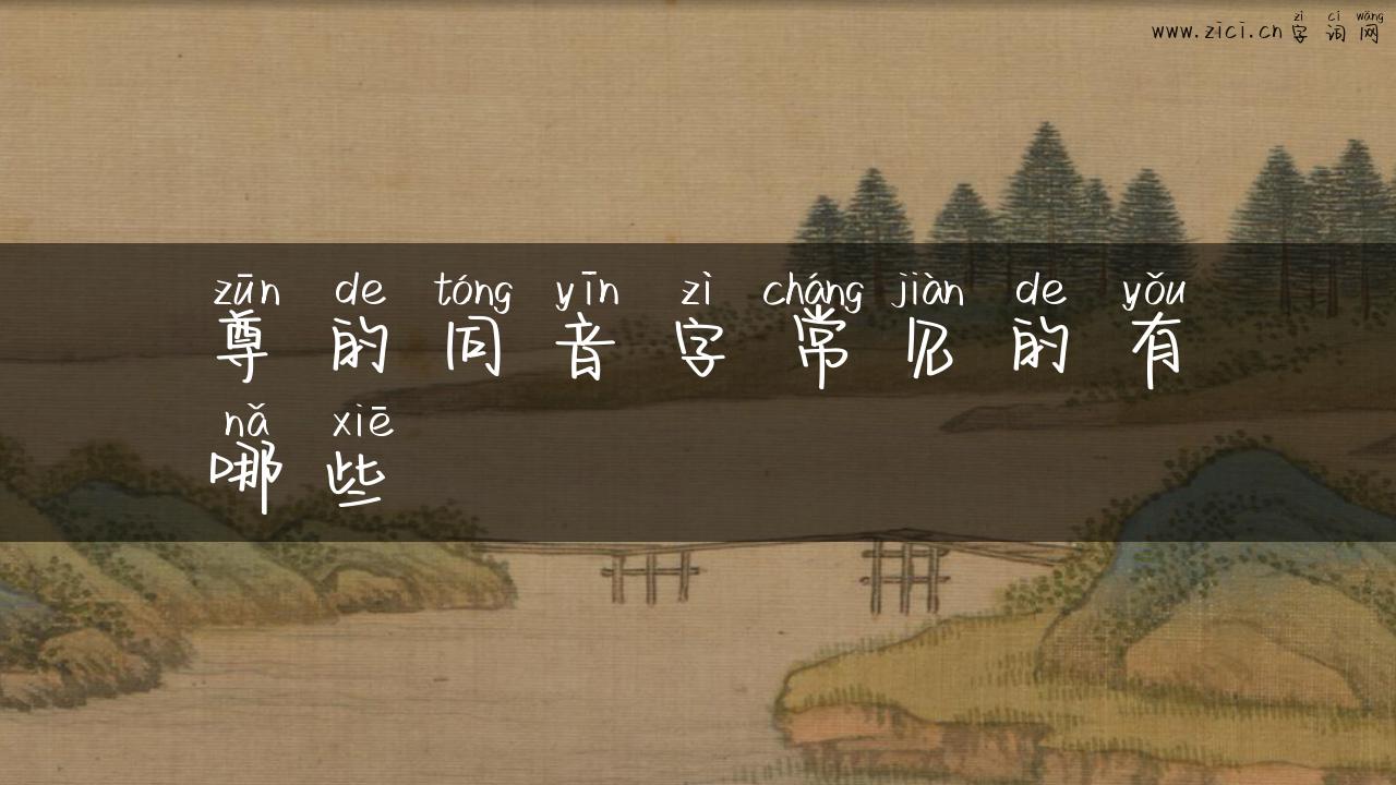 尊的同音字常见的有哪些