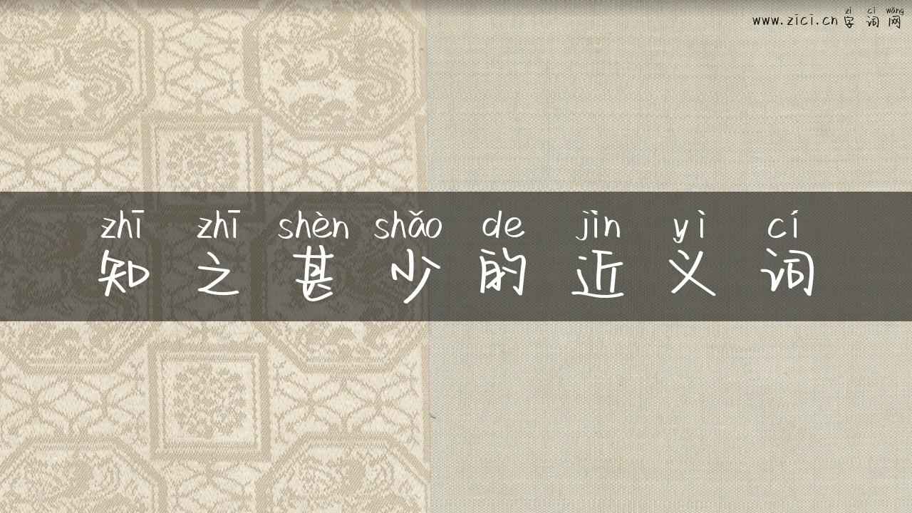 知之甚少的近义词