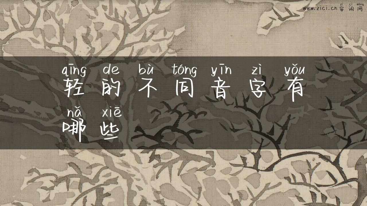 轻的不同音字有哪些