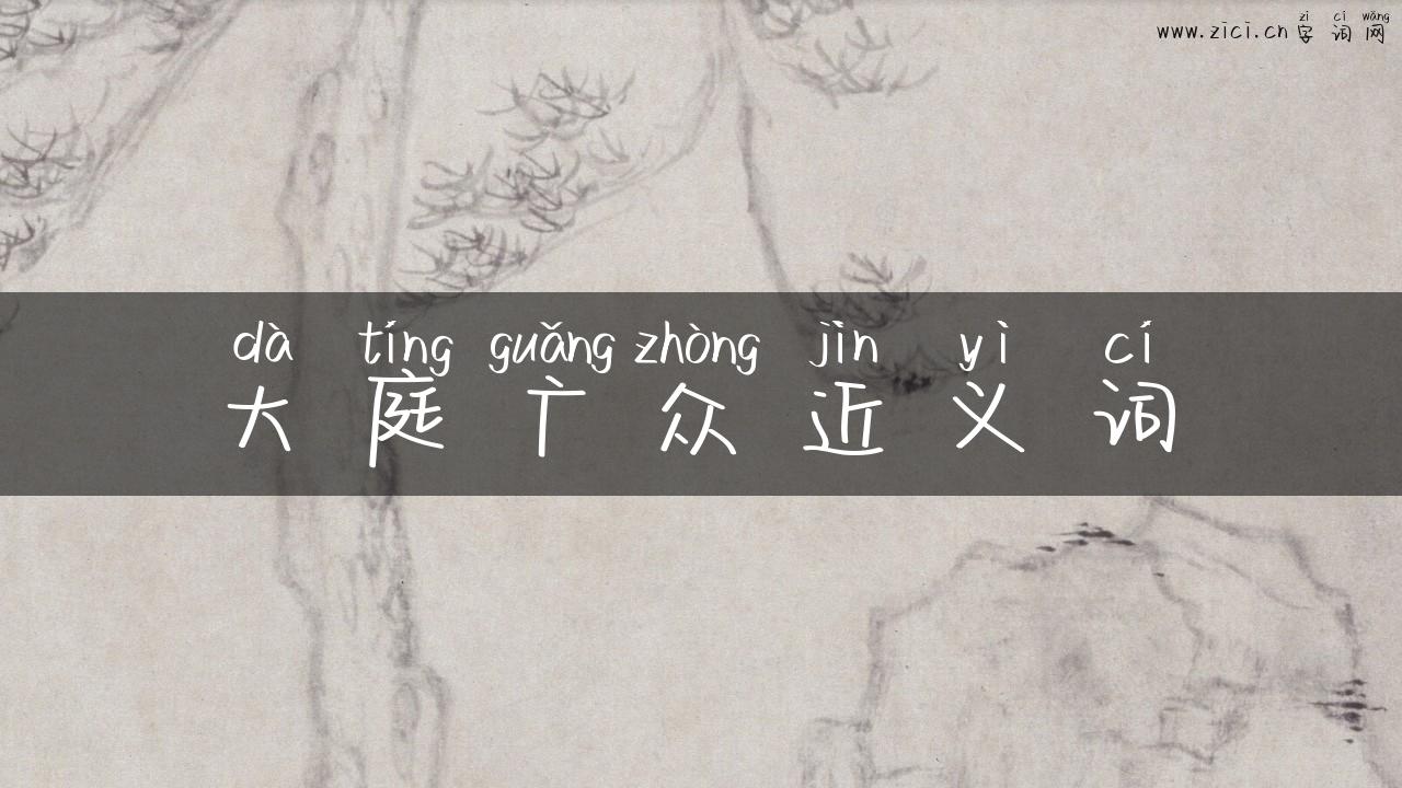 大庭广众近义词