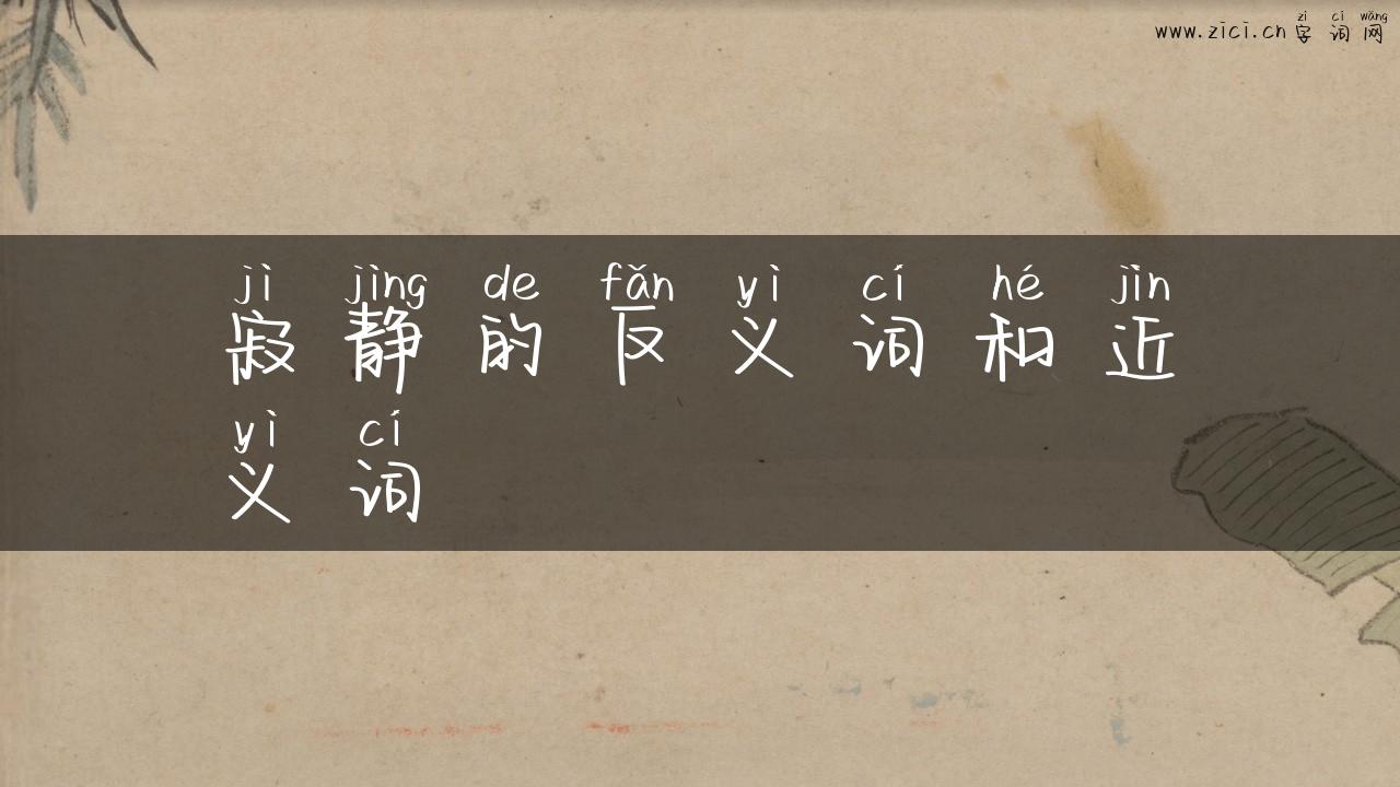 寂静的反义词和近义词