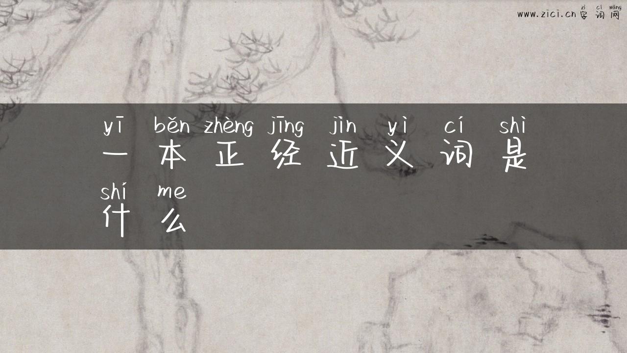 一本正经近义词是什么