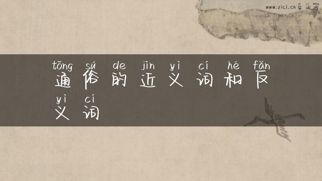 通俗的近义词和反义词