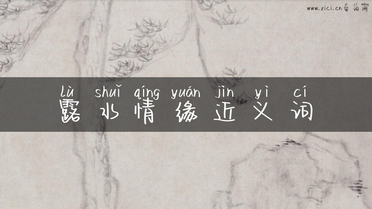 露水情缘近义词