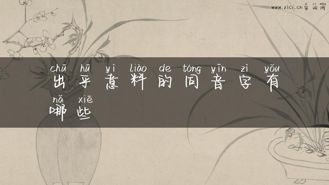 出乎意料的同音字有哪些