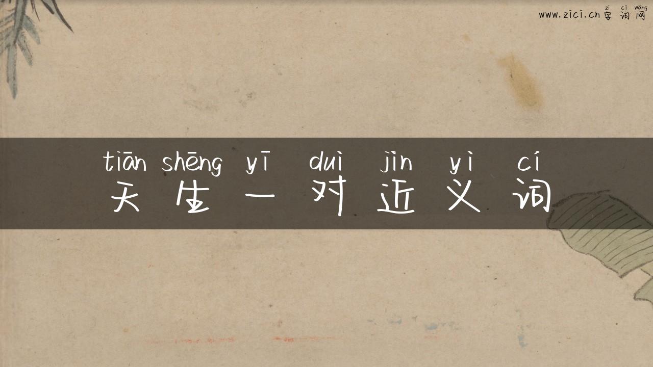 天生一对近义词