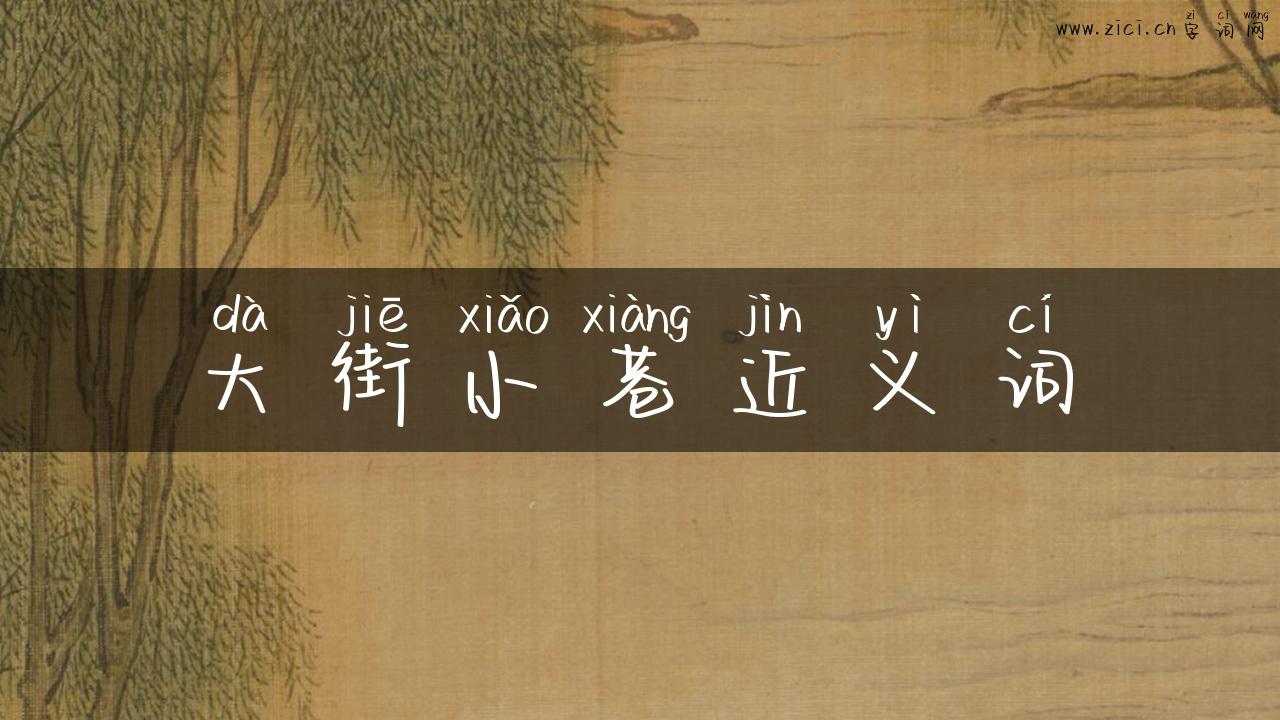 大街小巷近义词