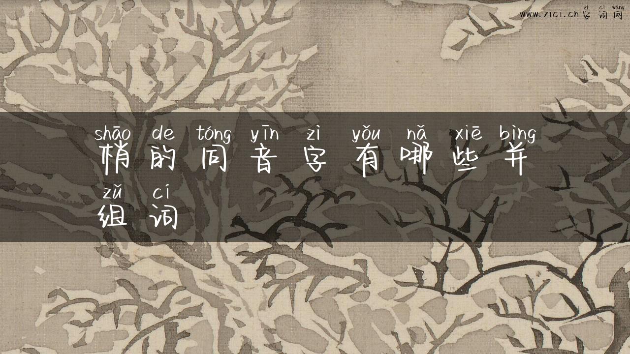 梢的同音字有哪些并组词