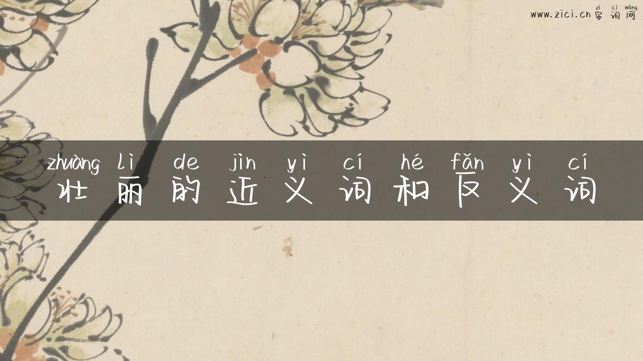 壮丽的近义词和反义词