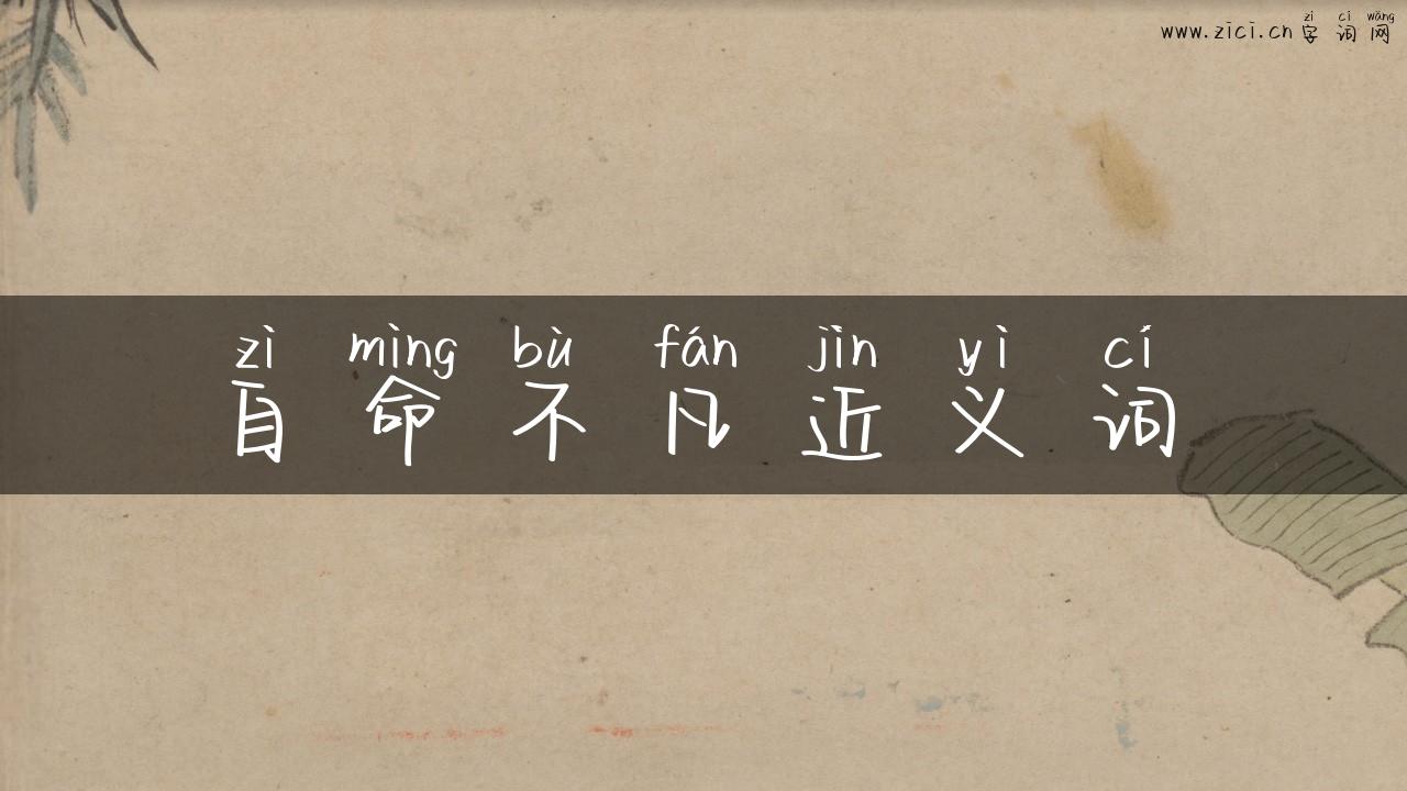 自命不凡近义词