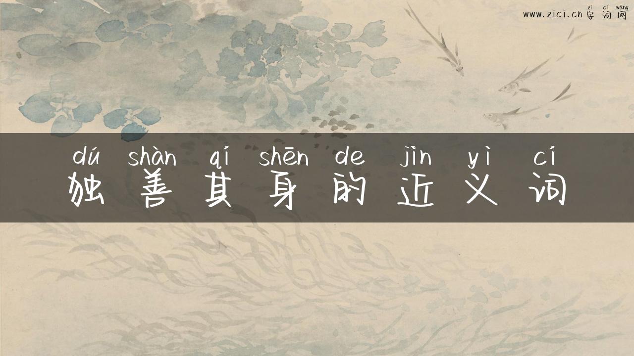 独善其身的近义词