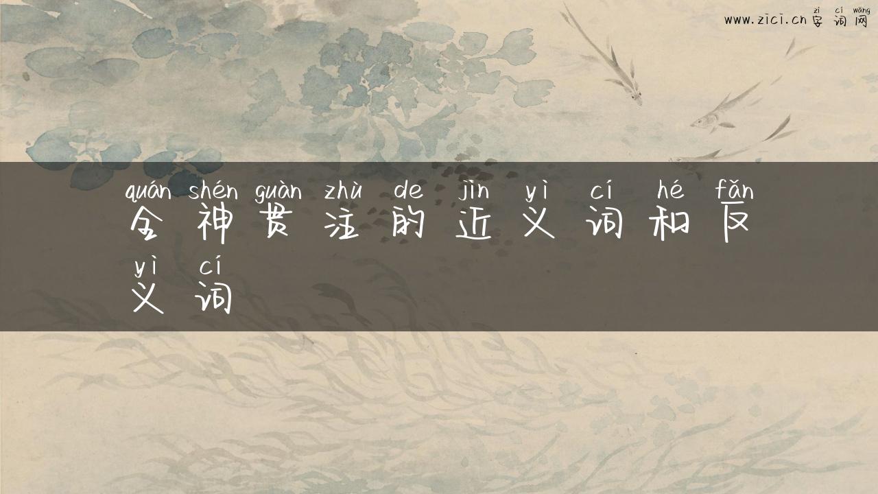 全神贯注的近义词和反义词
