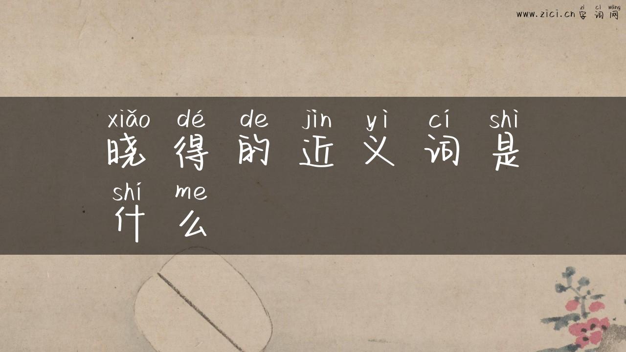 晓得的近义词是什么