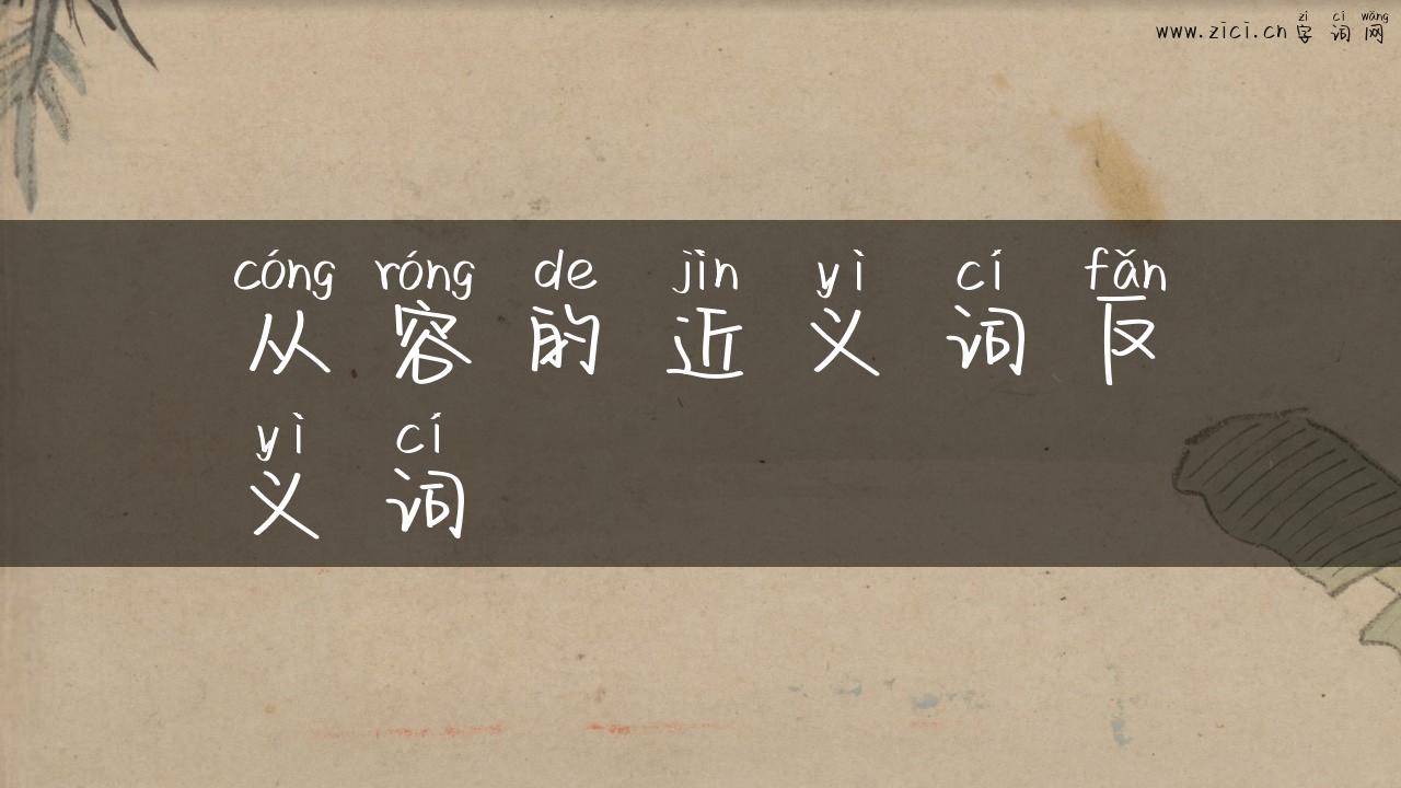 从容的近义词反义词