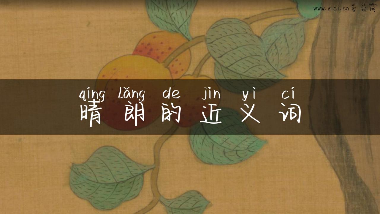晴朗的近义词