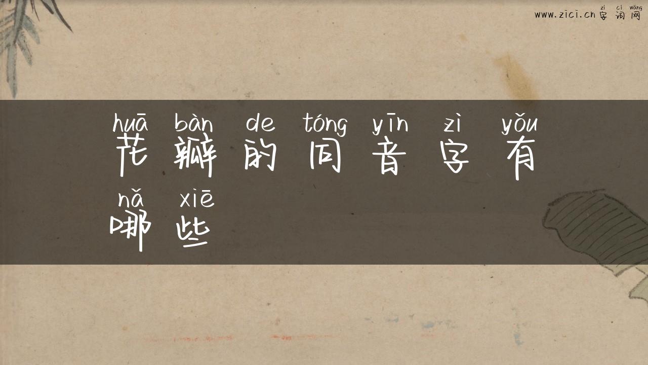 花瓣的同音字有哪些