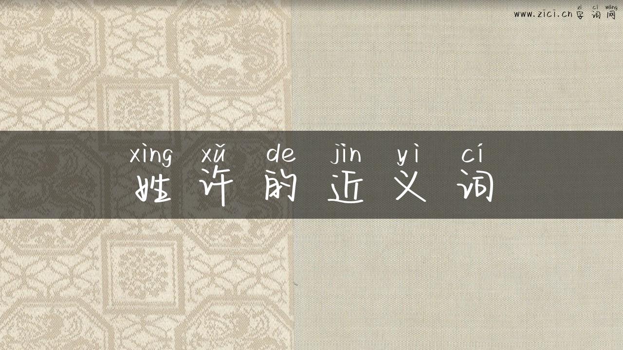 姓许的近义词