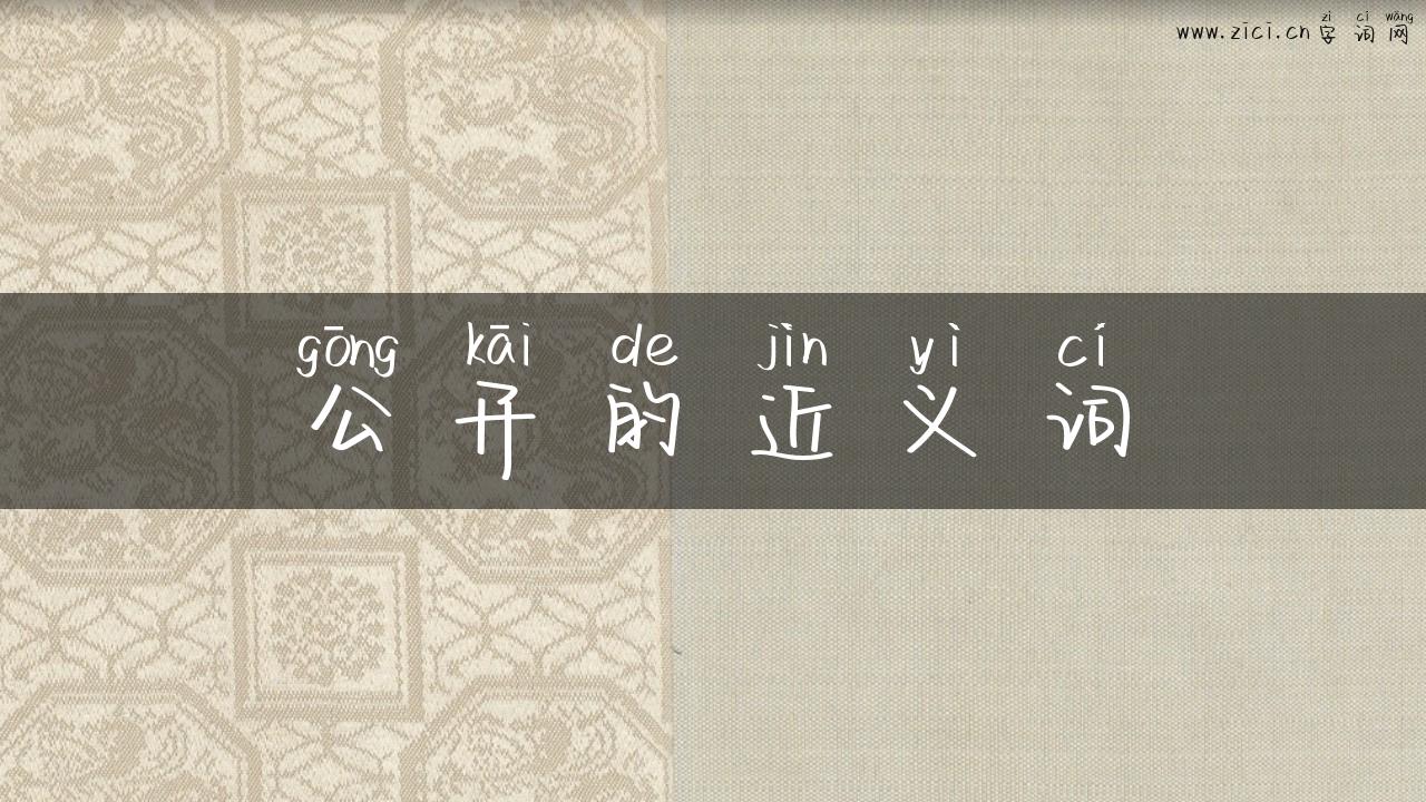 公开的近义词