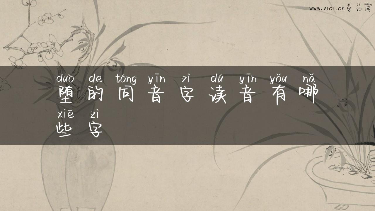 堕的同音字读音有哪些字