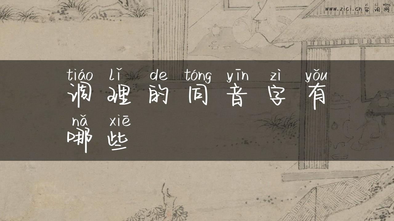 调理的同音字有哪些