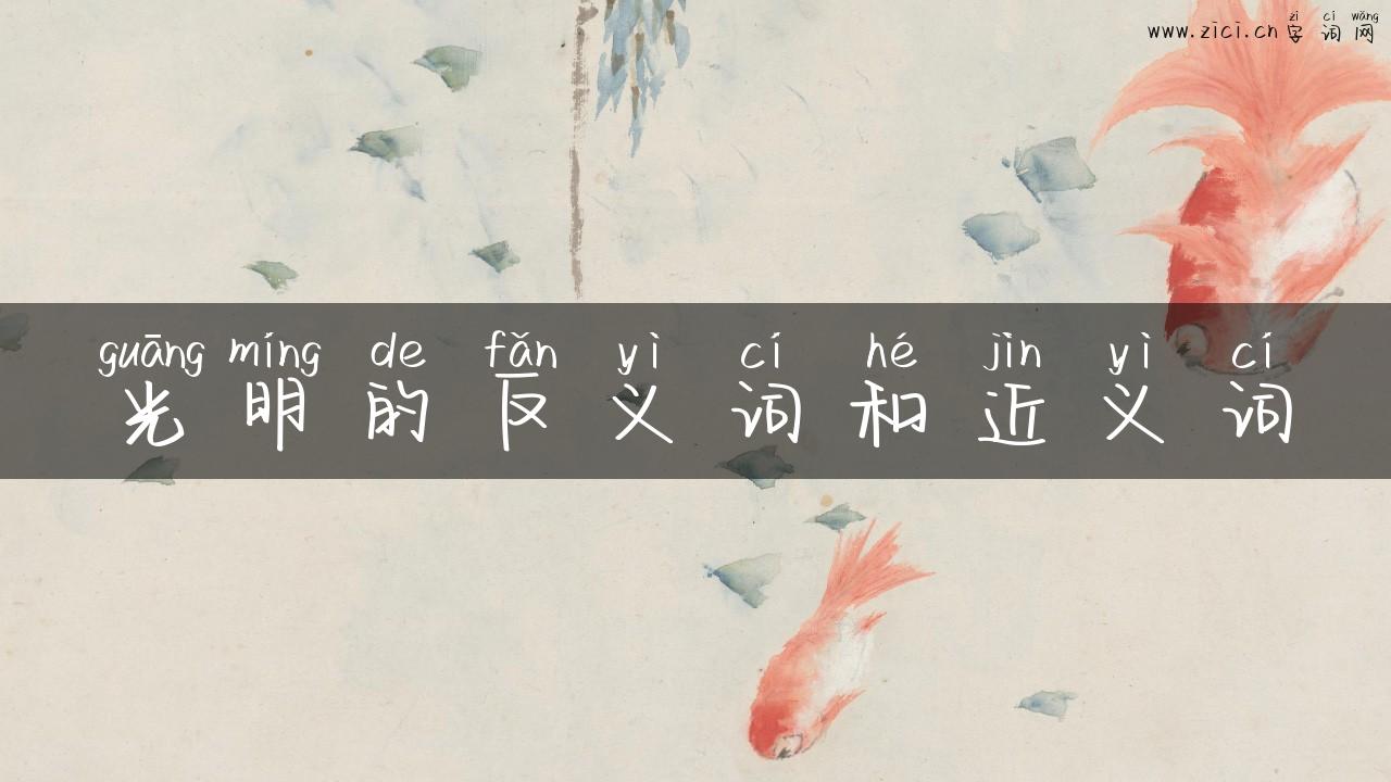 光明的反义词和近义词