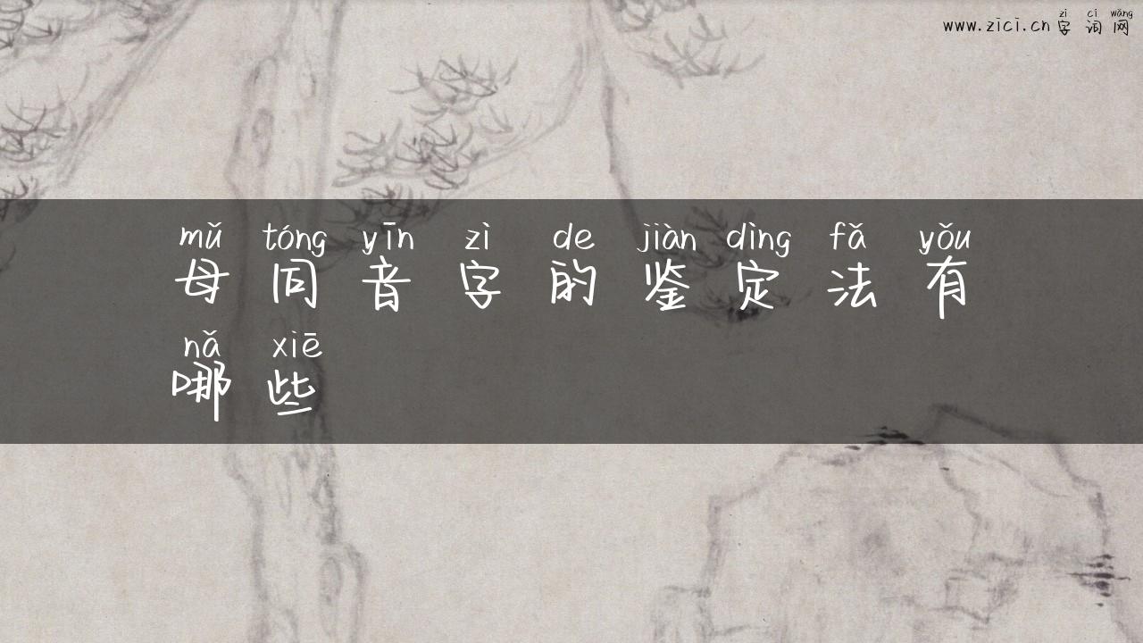 母同音字的鉴定法有哪些