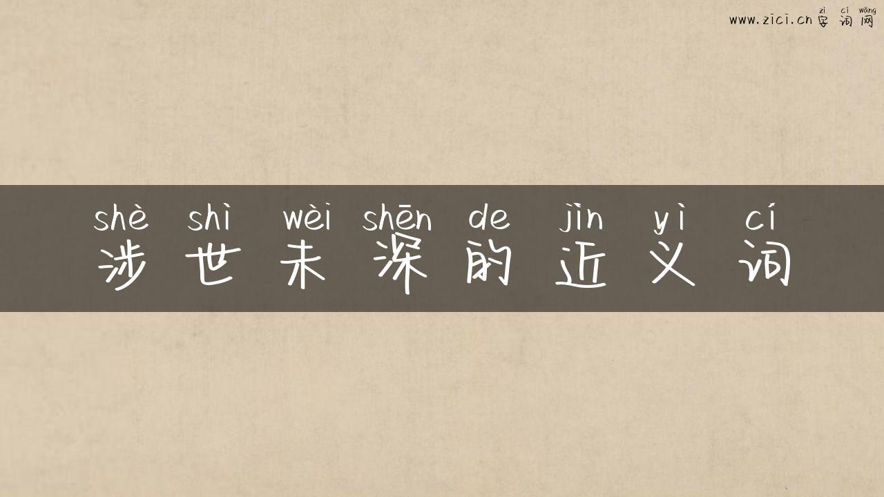 涉世未深的近义词