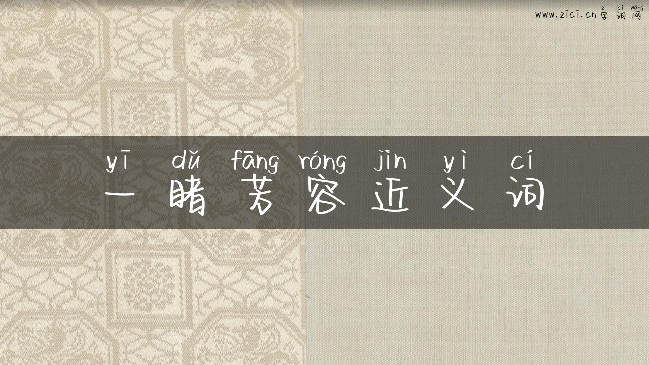 一睹芳容近义词