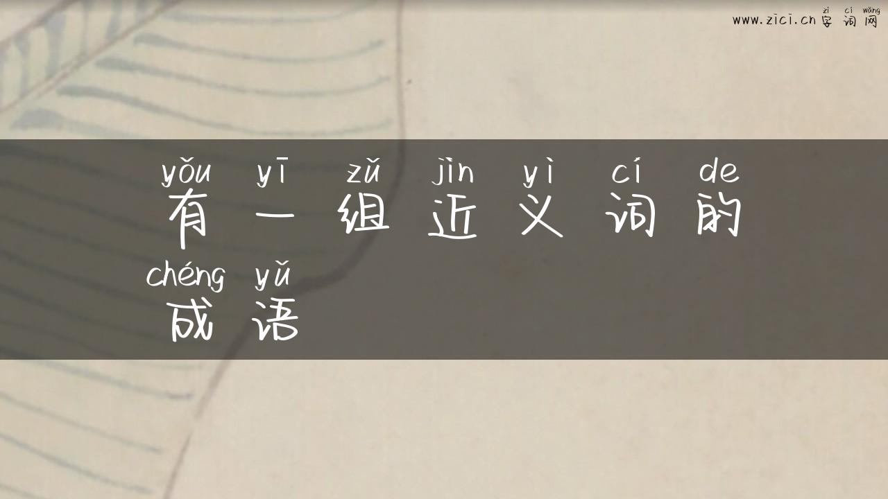 有一组近义词的成语