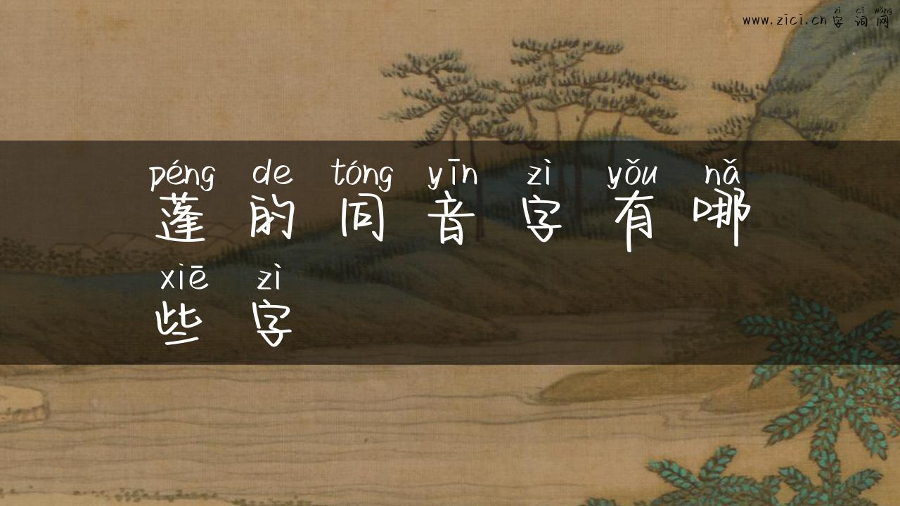 蓬的同音字有哪些字