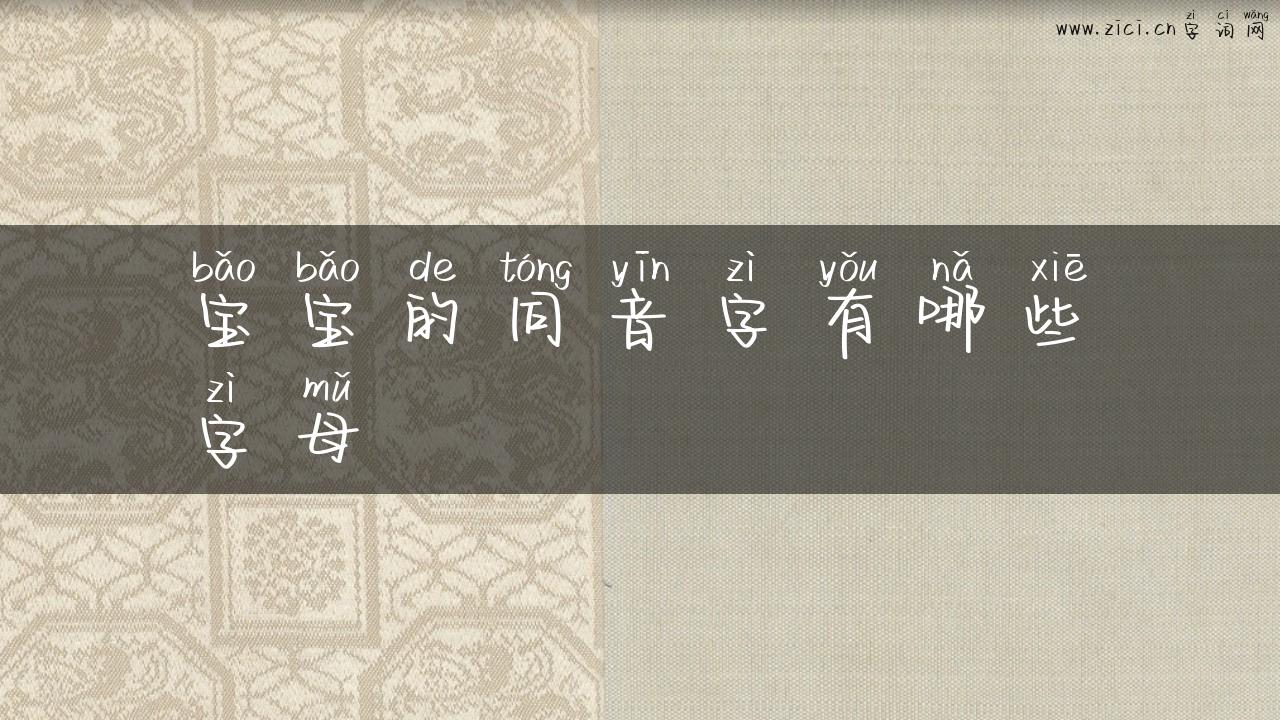 宝宝的同音字有哪些字母