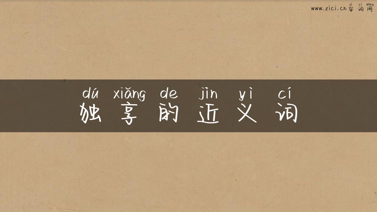 独享的近义词