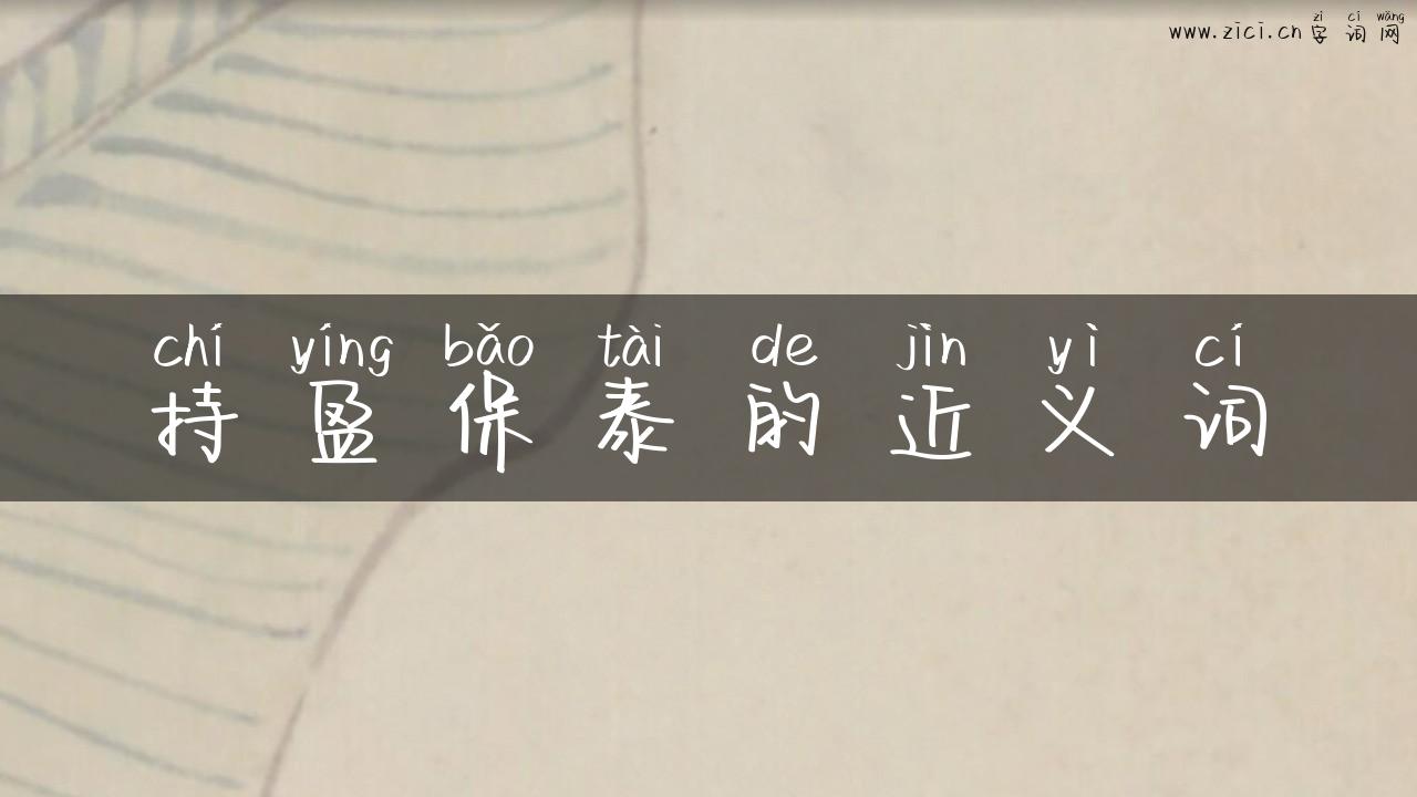 持盈保泰的近义词