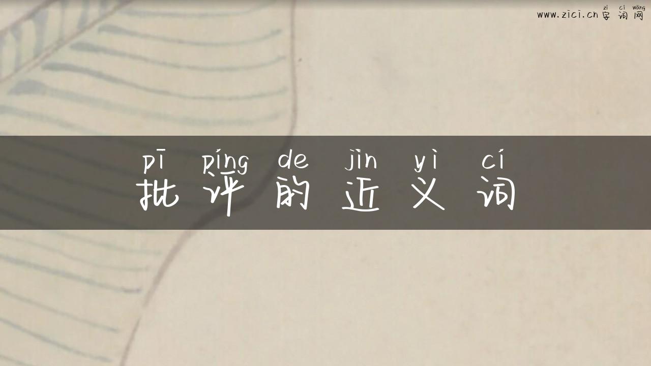 批评的近义词