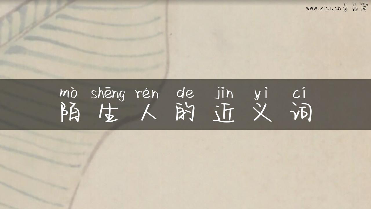 陌生人的近义词