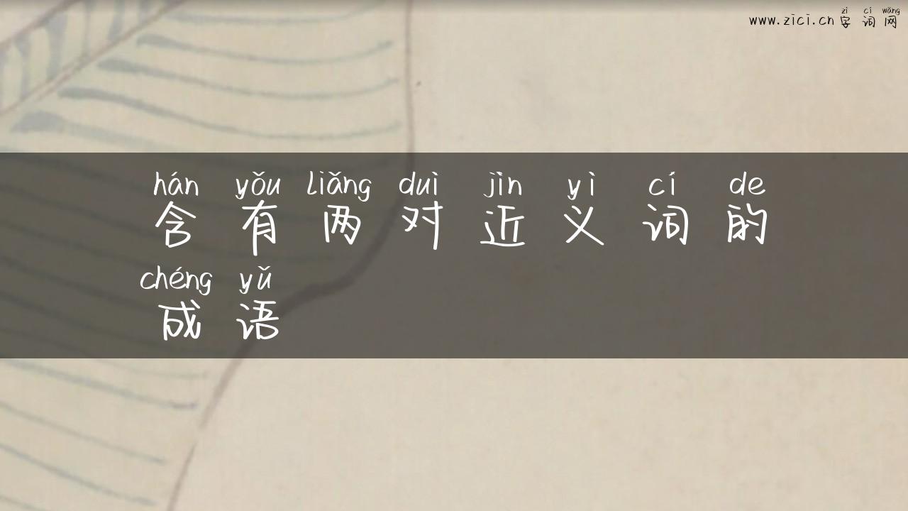 含有两对近义词的成语