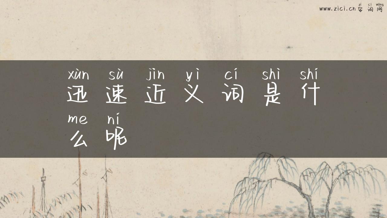 迅速近义词是什么呢