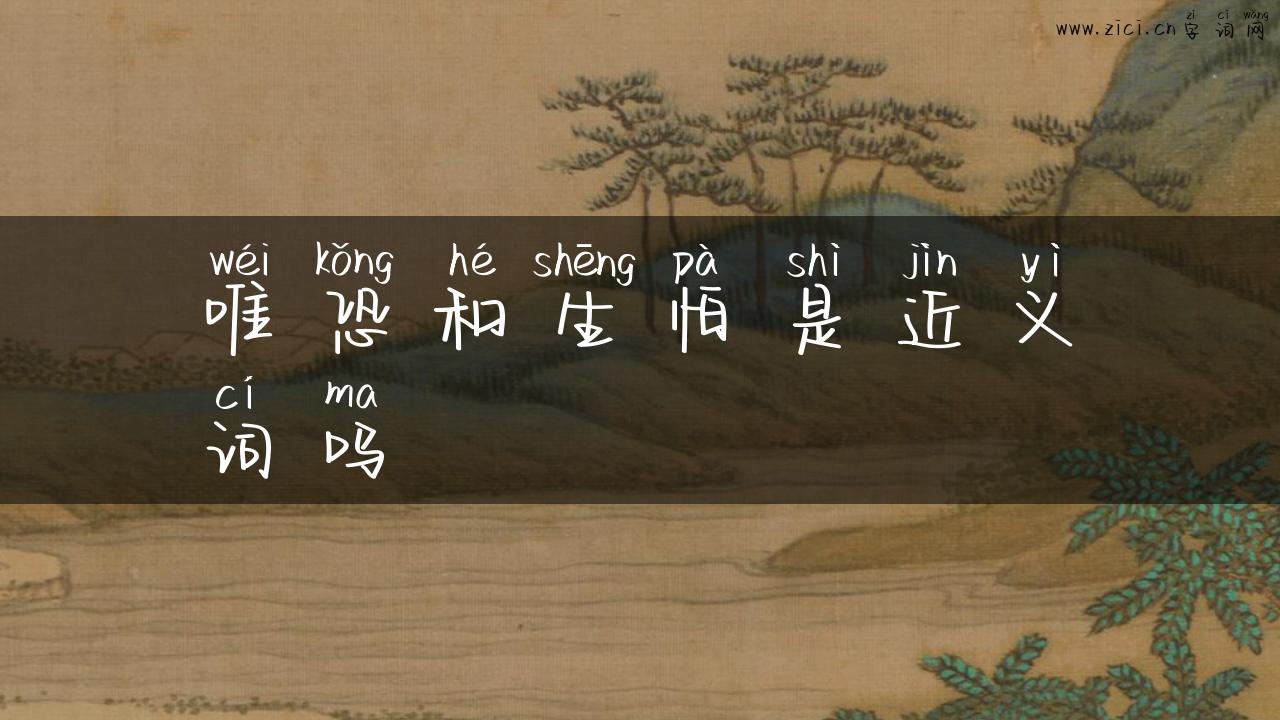 唯恐和生怕是近义词吗