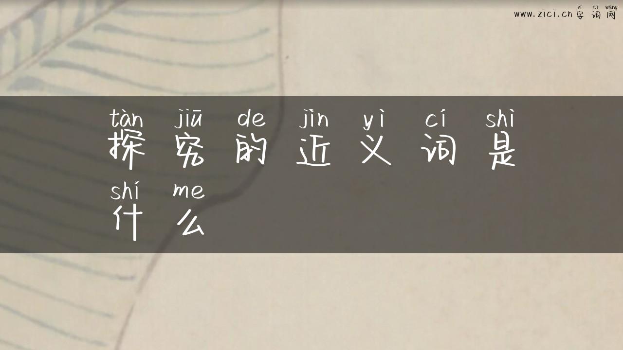 探究的近义词是什么