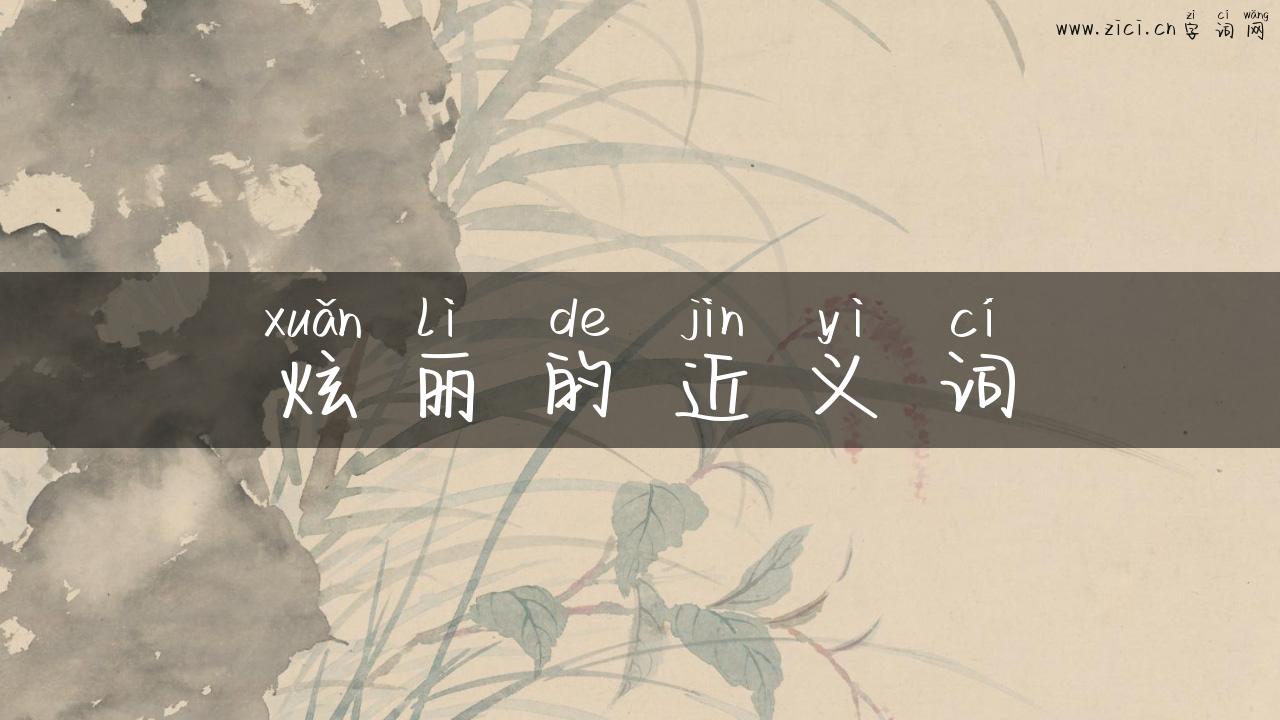 炫丽的近义词