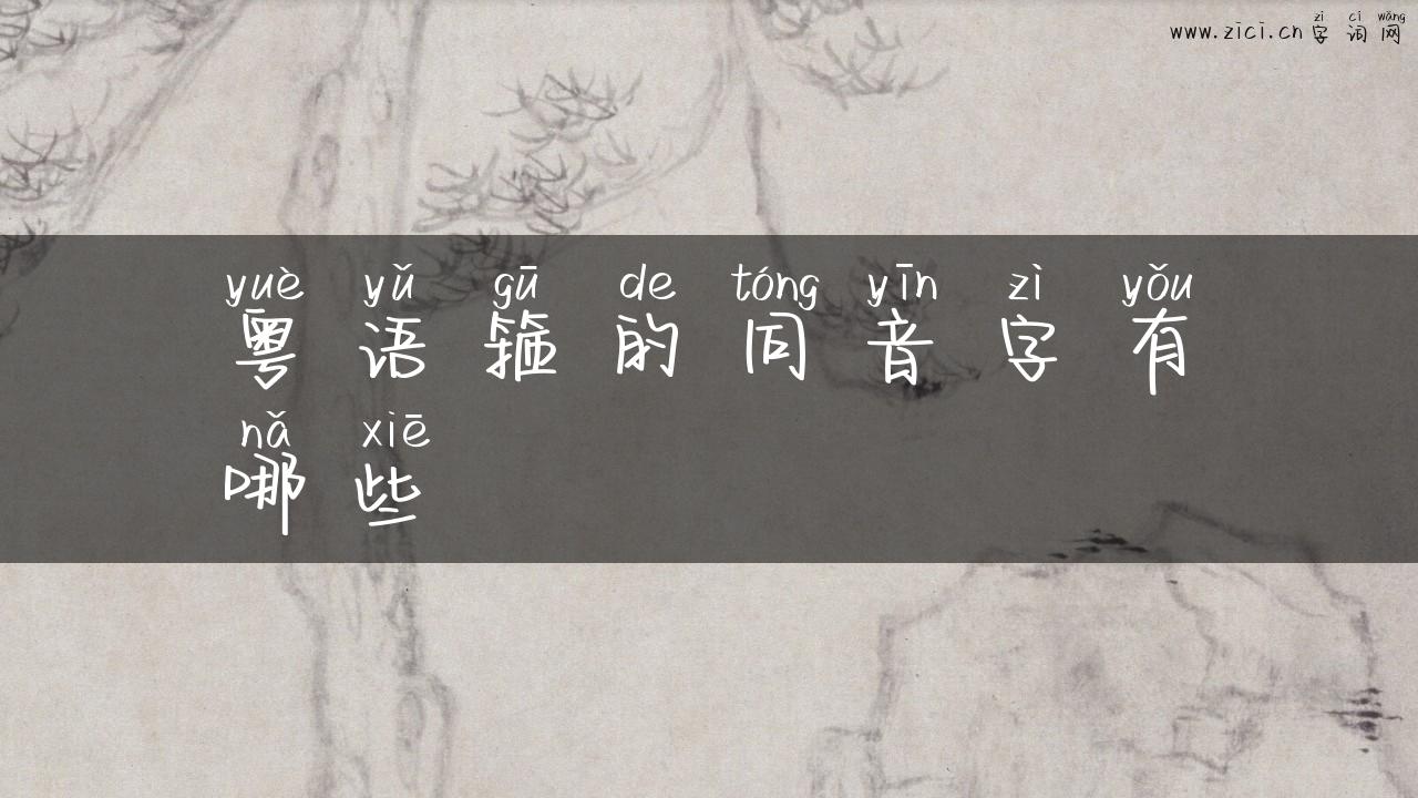 粤语箍的同音字有哪些