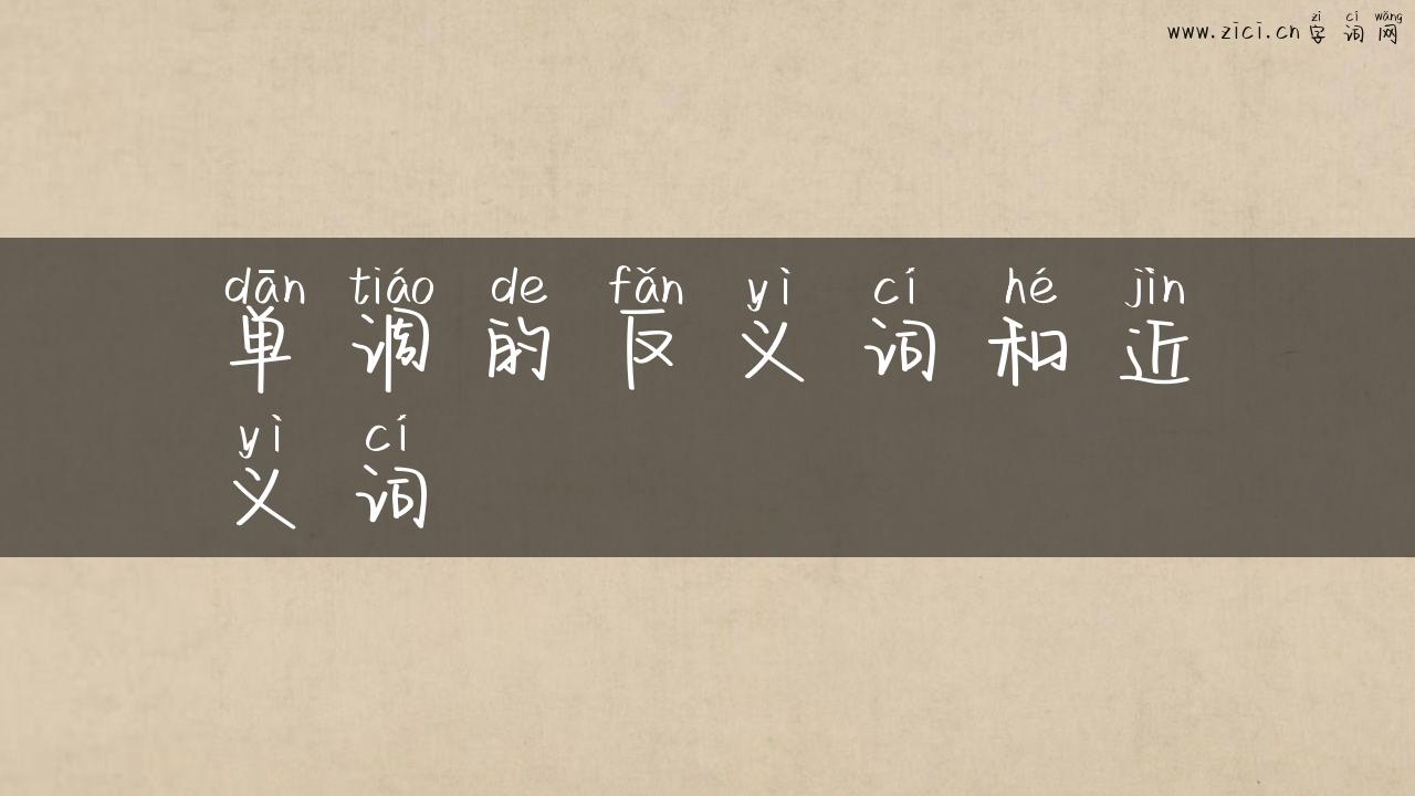 单调的反义词和近义词