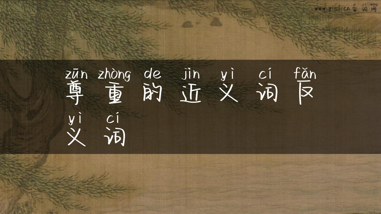 尊重的近义词反义词