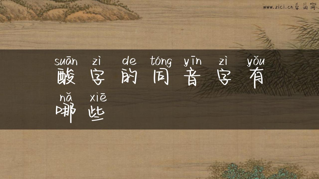酸字的同音字有哪些